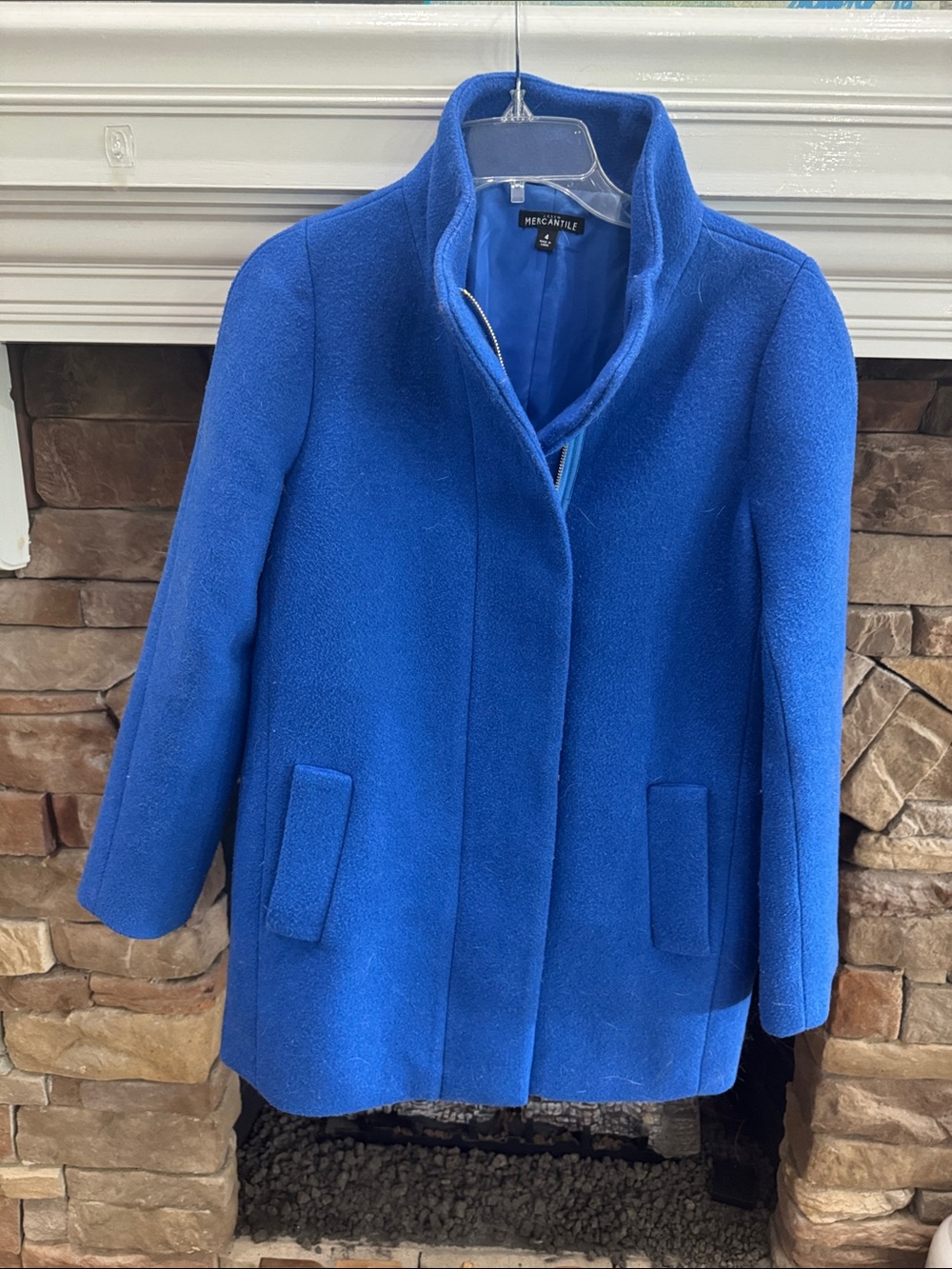 J. Crew Bright Royal Blue Wool-Blend Pea Coat